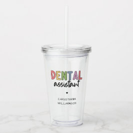 Aangepaste naam Dental Assistant Cadeaubon Acryl Drinkbeker