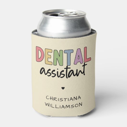 Aangepaste naam Dental Assistant Cadeaubon Blikjeskoeler (Blikje Voorkant)