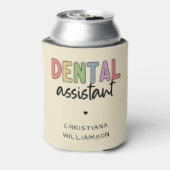 Aangepaste naam Dental Assistant Cadeaubon Blikjeskoeler (Blikje Achterkant)