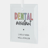 Aangepaste naam Dental Assistant Cadeaubon Glas Ornament (Voorkant links)