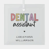 Aangepaste naam Dental Assistant Cadeaubon Glas Ornament (Voorkant)