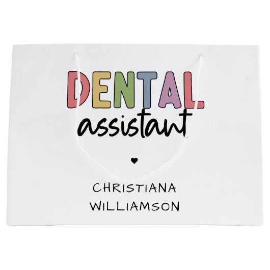 Aangepaste naam Dental Assistant Cadeaubon Groot Cadeauzakje (Voorkant)