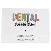 Aangepaste naam Dental Assistant Cadeaubon Groot Cadeauzakje (Achterkant)