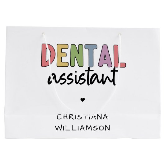 Aangepaste naam Dental Assistant Cadeaubon Groot Cadeauzakje (Achterkant)