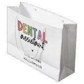 Aangepaste naam Dental Assistant Cadeaubon Groot Cadeauzakje (Voorkant Gekanteld)
