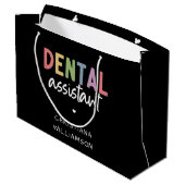 Aangepaste naam Dental Assistant Cadeaubon Groot Cadeauzakje (Achterkant Gekanteld)