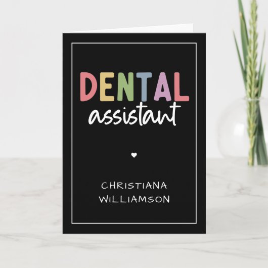 Aangepaste naam Dental Assistant Cadeaubon Kaart (Voorkant)