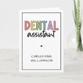 Aangepaste naam Dental Assistant Cadeaubon Kaart (Voorkant)