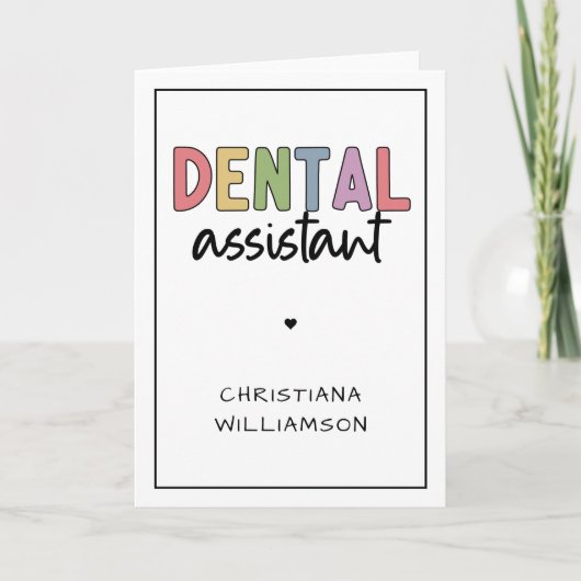Aangepaste naam Dental Assistant Cadeaubon Kaart (Voorkant)