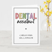 Aangepaste naam Dental Assistant Cadeaubon Kaart (Gele Bloem)