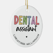Aangepaste naam Dental Assistant Cadeaubon Keramisch Ornament (Rechts)