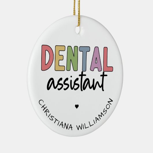 Aangepaste naam Dental Assistant Cadeaubon Keramisch Ornament (Rechts)