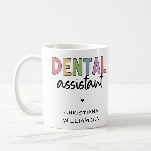 Aangepaste naam Dental Assistant Cadeaubon Koffiemok (Links)