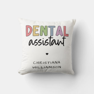 Aangepaste naam Dental Assistant Cadeaubon Kussen