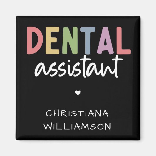 Aangepaste naam Dental Assistant Cadeaubon Magneet (Voorkant)