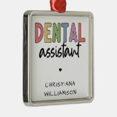 Aangepaste naam Dental Assistant Cadeaubon Metalen Ornament (Rechts)