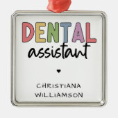 Aangepaste naam Dental Assistant Cadeaubon Metalen Ornament (Voorkant)