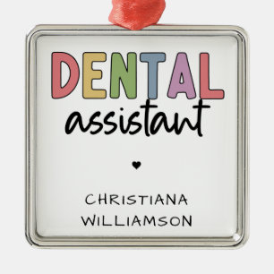 Aangepaste naam Dental Assistant Cadeaubon Metalen Ornament