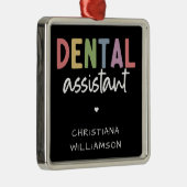 Aangepaste naam Dental Assistant Cadeaubon Metalen Ornament (Rechts)