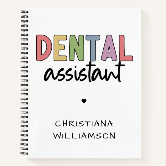 Aangepaste naam Dental Assistant Cadeaubon Notitieboek (Voorkant)