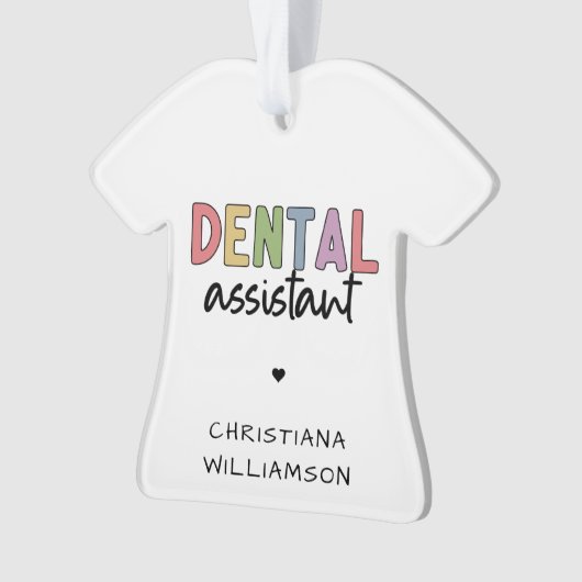 Aangepaste naam Dental Assistant Cadeaubon Ornament (voorkant)