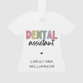 Aangepaste naam Dental Assistant Cadeaubon Ornament (voorkant)