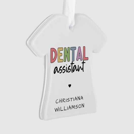Aangepaste naam Dental Assistant Cadeaubon Ornament (voorkant)