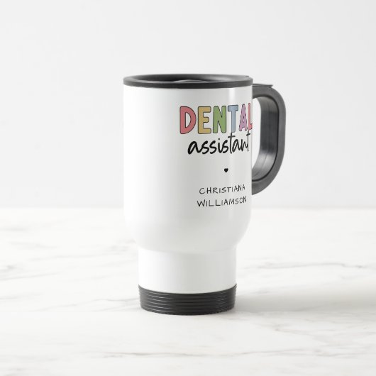 Aangepaste naam Dental Assistant Cadeaubon Reisbeker (Voorkant rechts)