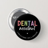 Aangepaste naam Dental Assistant Cadeaubon Ronde Button 5,7 Cm (Voorkant /achterkant)