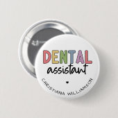 Aangepaste naam Dental Assistant Cadeaubon Ronde Button 5,7 Cm (Voorkant /achterkant)
