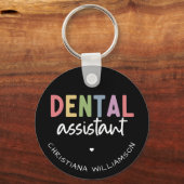 Aangepaste naam Dental Assistant Cadeaubon Sleutelhanger (Voorkant)