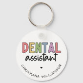 Aangepaste naam Dental Assistant Cadeaubon Sleutelhanger (Voorkant)
