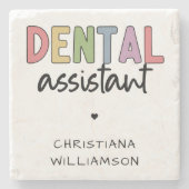 Aangepaste naam Dental Assistant Cadeaubon Stenen Onderzetter (Voorkant)