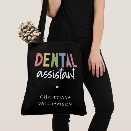 Aangepaste naam Dental Assistant Cadeaubon Tote Bag (Dichtbij)