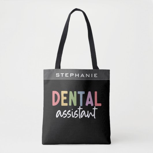Aangepaste naam Dental Assistant Cadeaubon Tote Bag (Voorkant)