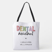 Aangepaste naam Dental Assistant Cadeaubon Tote Bag (Achterkant)