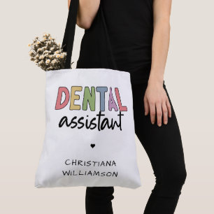 Aangepaste naam Dental Assistant Cadeaubon Tote Bag