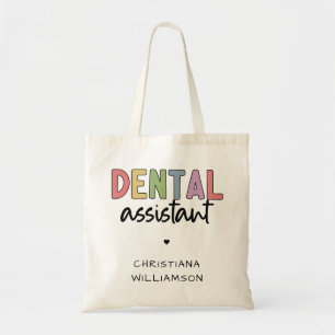 Aangepaste naam Dental Assistant Cadeaubon Tote Bag