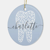 Aangepaste naam Dental Leopard Print Tooth Cadeau Keramisch Ornament (Links)