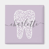 Aangepaste naam Dental Leopard Print Tooth Cadeau Magneet (Voorkant)