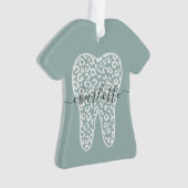 Aangepaste naam Dental Leopard Print Tooth Cadeau Ornament (voorkant)