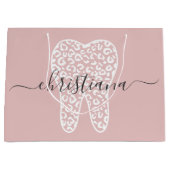 Aangepaste naam Dental Leopard Print Tooth Groot Cadeauzakje (Voorkant)
