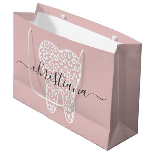 Aangepaste naam Dental Leopard Print Tooth Groot Cadeauzakje