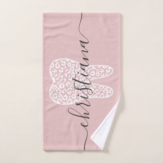 Aangepaste naam Dental Leopard Print Tooth Handdoek (Handdoek)