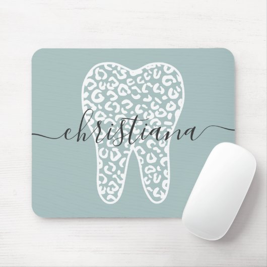 Aangepaste naam Dental Leopard Print Tooth Muismat (Met muis)