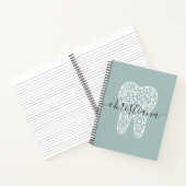 Aangepaste naam Dental Leopard Print Tooth Notitieboek (Binnen)