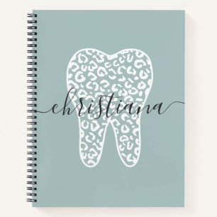 Aangepaste naam Dental Leopard Print Tooth Notitieboek