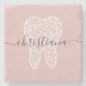 Aangepaste naam Dental Leopard Print Tooth Stenen Onderzetter (Voorkant)