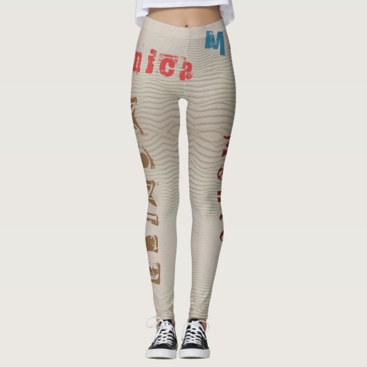 Aangepaste naam Desert Sand Leggings (Voorkant)