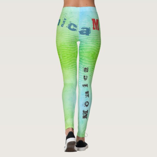 Aangepaste naam Desert Sand Workout Leggings (Achterkant)